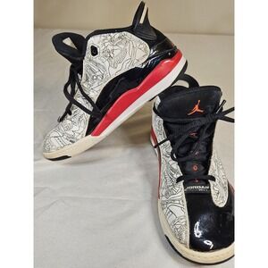 Nike Air Jordan Dub Zero in the White/Black/Fire Red colorway.  Size 3Y